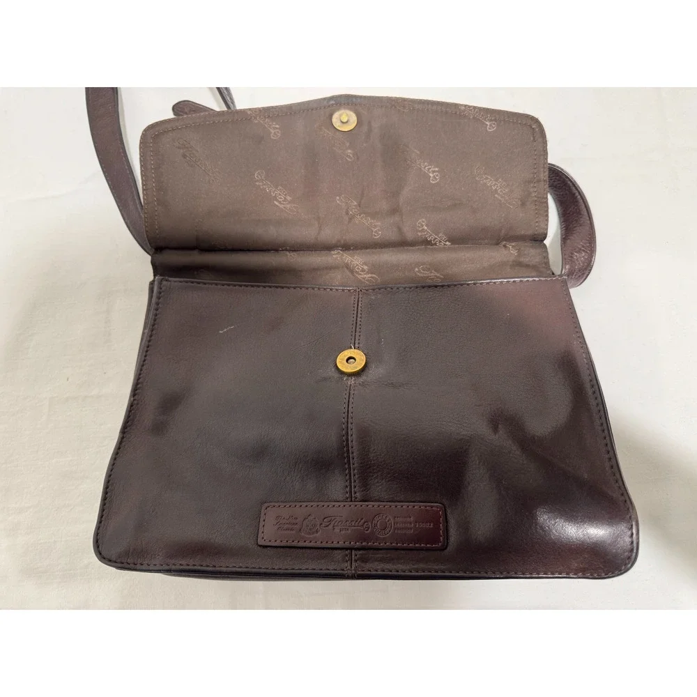Vintage FOSSIL Brown Leather Purse Handbag Crossbody 75082
